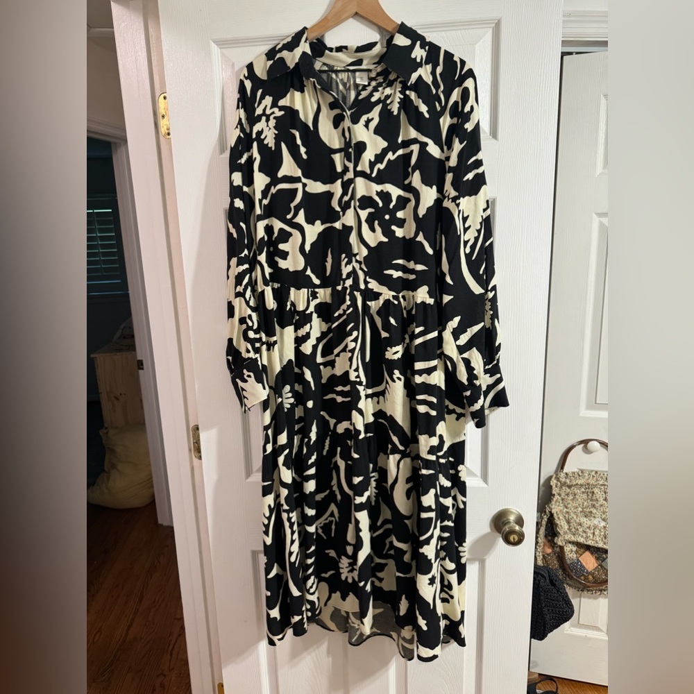 H&M black and white dress